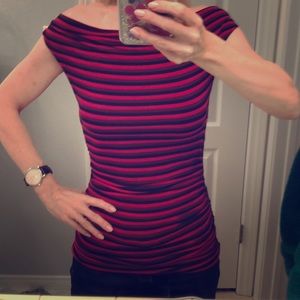 Bebe red & black striped tank top 💃🏻 Size XS